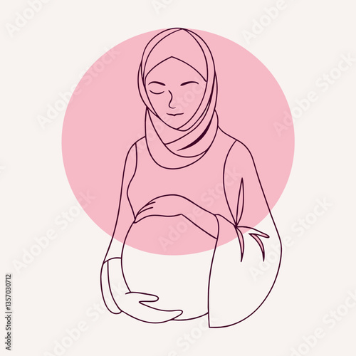 Mother lovingly caring for her baby
