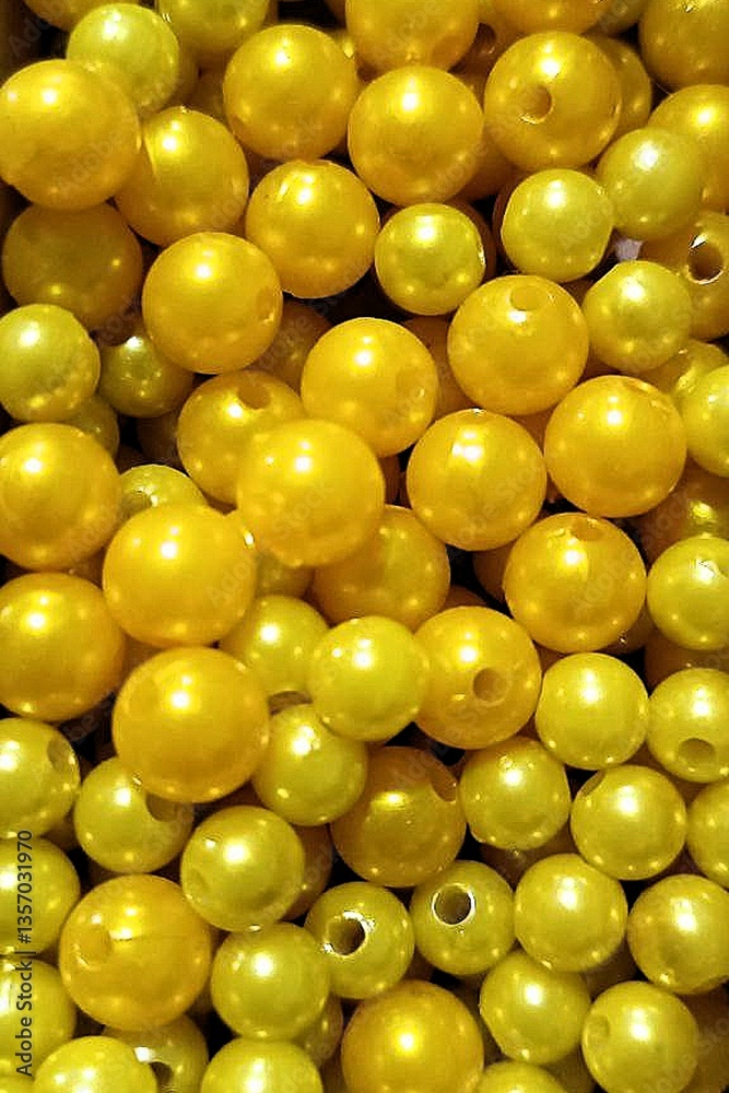 Yellow beads close-up view Yellow beads close-up view