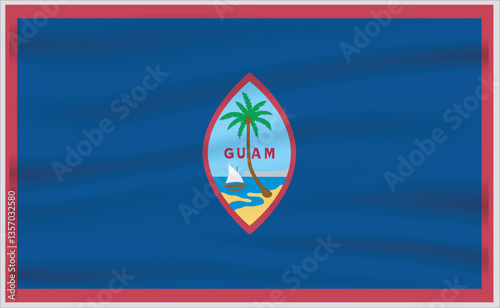 Guam official flag vector with standard size and proportion. National flag emblem with accurate size and colors.