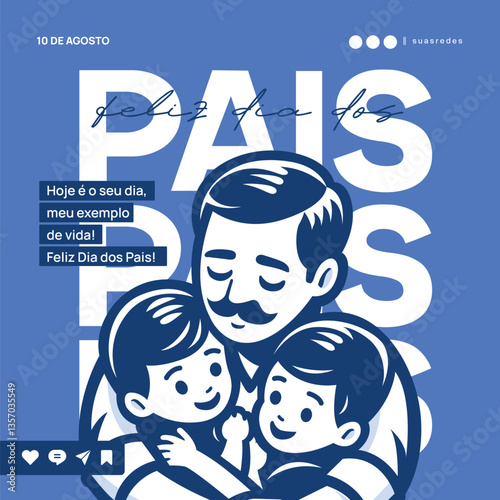 beautiful fathers day celebration invitation in brazilian portuguese