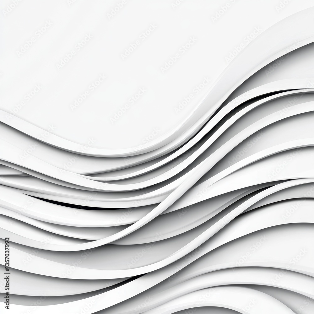 Obraz premium Abstract grayscale image featuring flowing, curved lines creating a wave like pattern. The monochromatic palette and smooth textures create a sense of calm and serenity.