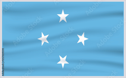 Federated States Of Micronesia official flag vector with standard size and proportion. National flag emblem with accurate size and colors.