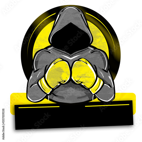 Logo Lutador Evento de Luta Boxe