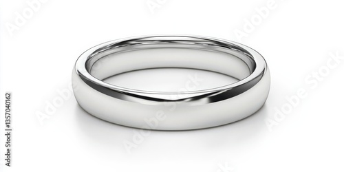 Sleek silver wedding band displayed on a clean surface, highlighting its polished finish and elegance