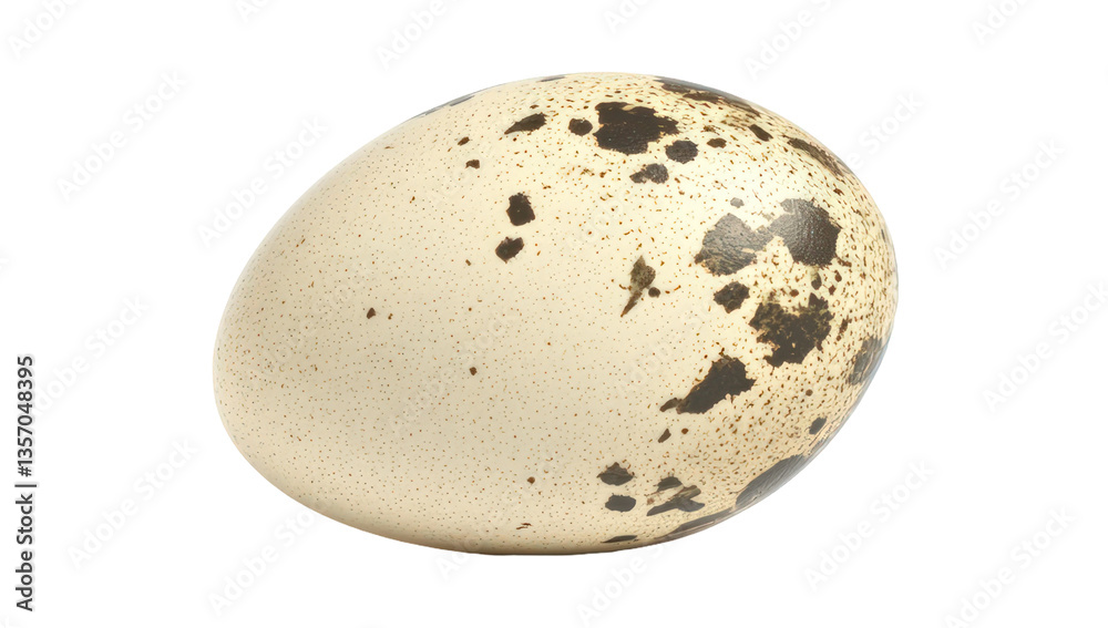 Single bird's egg isolated, white with brown spots, for hatching and ornithology Single bird's egg isolated, white with brown spots, for hatching and ornithology
