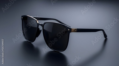 black and gold sunglasses with rectangular dark lenses