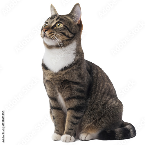 Cat. Cute pet. Cat looking sideways. Photo asset with background removed, PNG icon available.