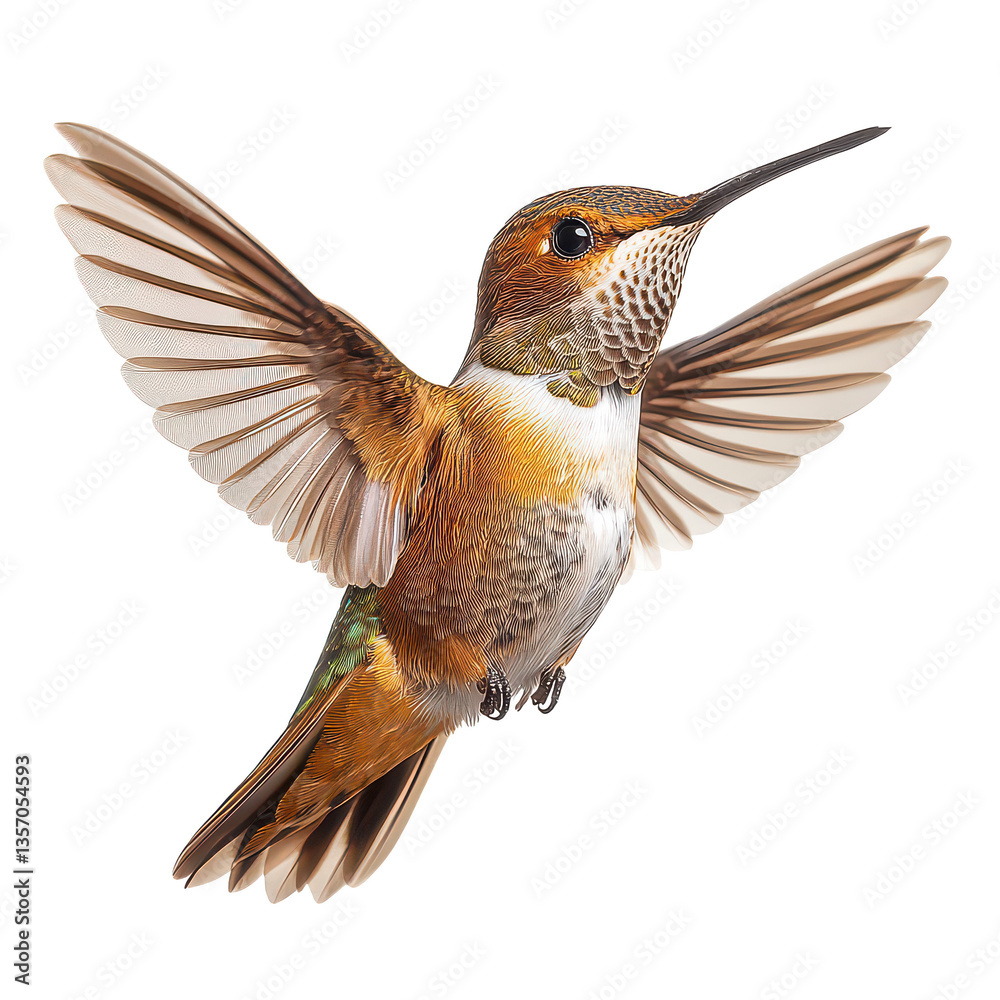 Obraz premium Rufous Hummingbird isolated on transparent background