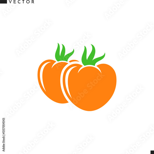 Yellow tomato icon. Organic vegetable vector 