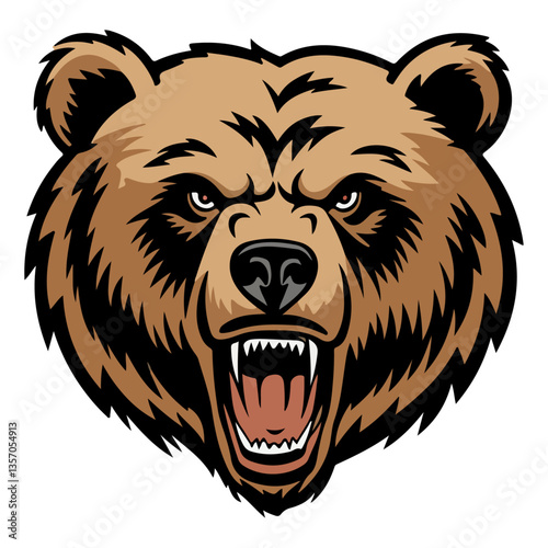 bear mascot head isolated vector illustration