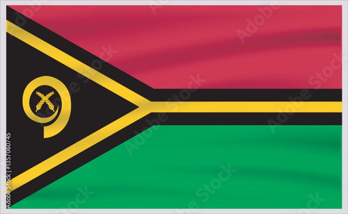 Vanuatu official flag vector with standard size and proportion. National flag emblem with accurate size and colors.