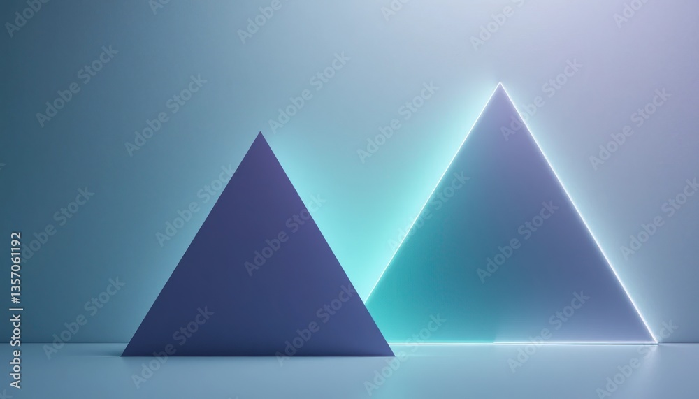 Dynamic triangular shapes minimalist studio abstract art soft lighting close-up visual harmony Dynamic triangular shapes minimalist studio abstract art soft lighting close-up visual harmony