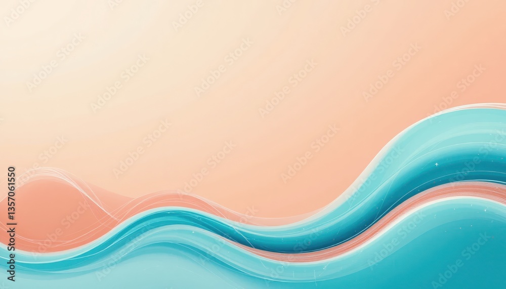 Fototapeta premium Dynamic ocean waves coastal art installation abstract digital design serene beach environment aerial viewpoint evoking tranquility and inspiration