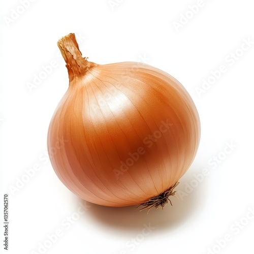Wallpaper Mural Fresh whole golden-brown onion on a white background highlighting its smooth texture and natural beauty Torontodigital.ca