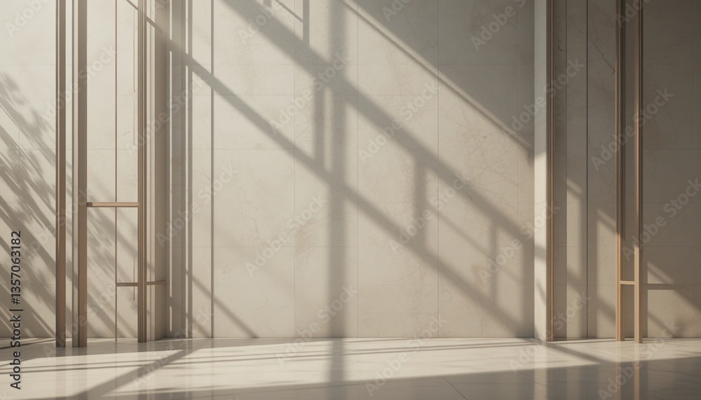 Fototapeta premium Captivating architectural scene of shadows and light modern interior space visual art minimalist environment abstract viewpoint