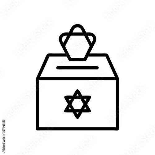 Tzedakah box icon representing charity donations in minimalist style  