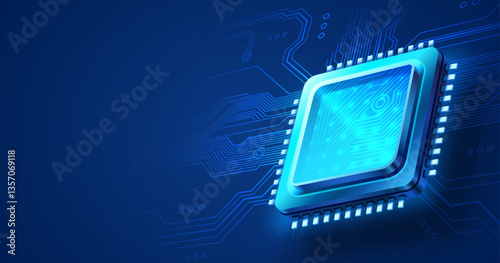 Ai chip, innovation tech, ai art technology. Vector illustration