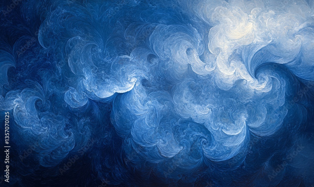Obraz premium Abstract swirling blue clouds creating a dreamy and ethereal atmosphere