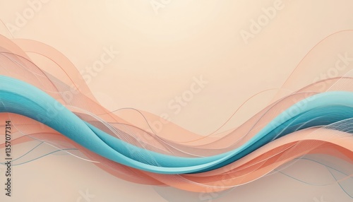 Flowing abstract waves design digital art creation graphic environment contemporary style vibrant color palette visual concept for modern aesthetics