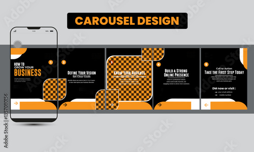Business carousel design template. Abstract image. 
Adobe illustrator.