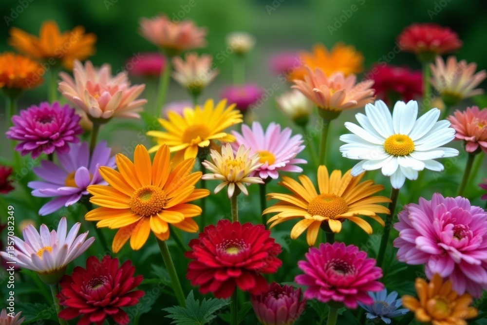 Close-up of diverse assortment of flowers in a botanical garden in Ontario, Canada, Ontario Close-up of diverse assortment of flowers in a botanical garden in Ontario, Canada, Ontario