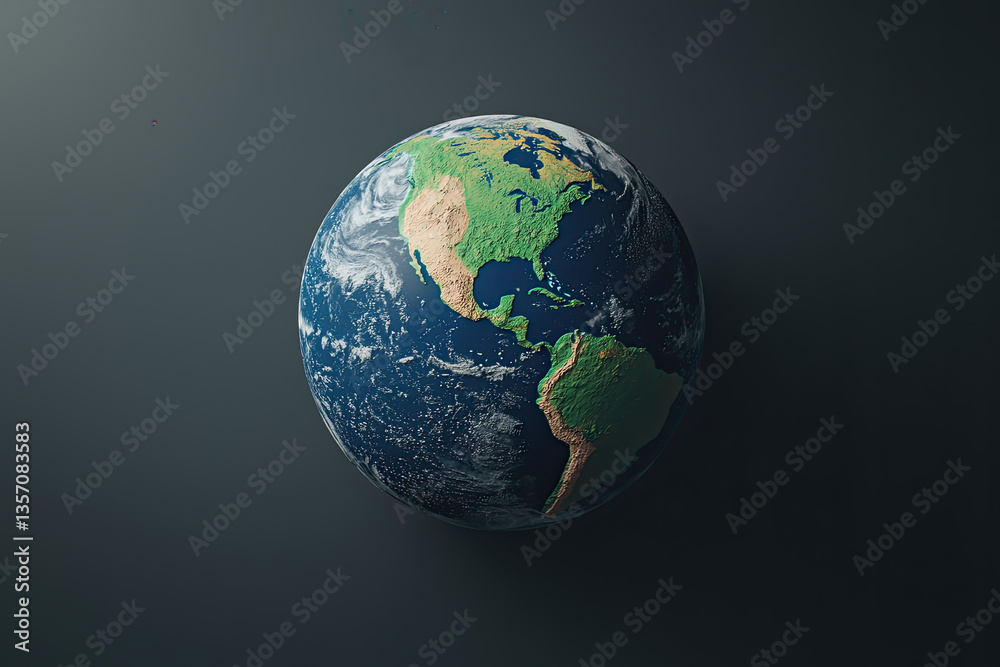 Fototapeta premium Dynamic earth view planet earth digital art space environment aerial perspective global awareness