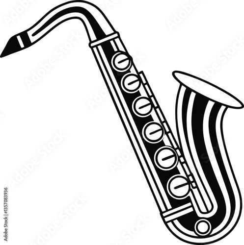 Saxophone Silhouette vector.