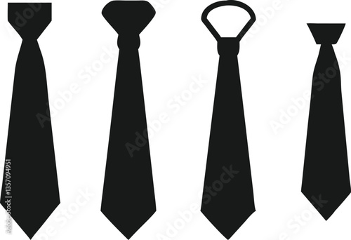 Simple Black Tie Silhouettes for Business or Formal Design