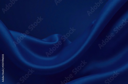 Wallpaper Mural Black blue abstract background. Dark blue silk satin texture background. Shiny fabric with wavy soft pleats. Dark blue elegant background with copy space for your design. Liquid wave effect Torontodigital.ca