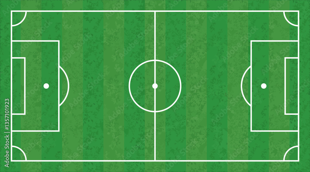 Fototapeta premium Template of grass soccer field. Vector illustration