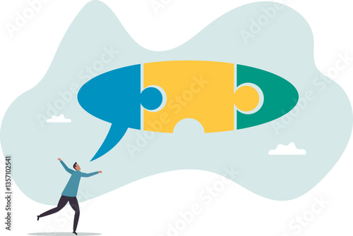 solve or help employee communicate with dialogue puzzle, discussion or negotiation skill.character for design.