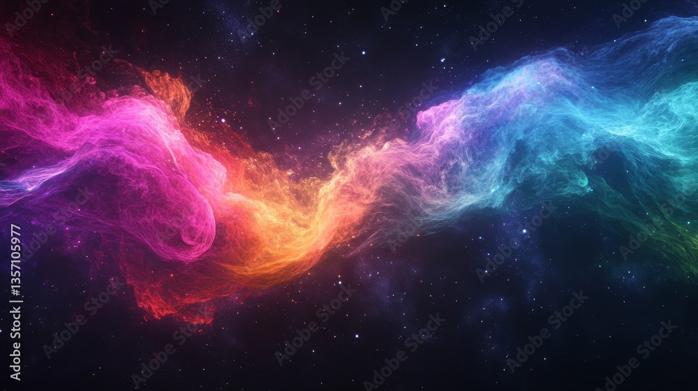 a vibrant and colorful nebula in deep space, the image creates a sense of wonder a vibrant and colorful nebula in deep space, the image creates a sense of wonder