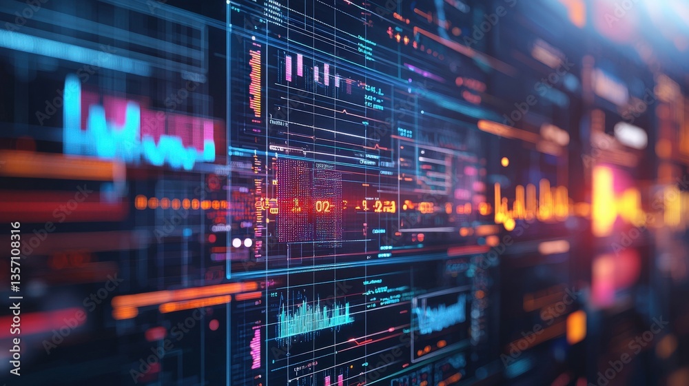 Futuristic Data Visualization with Charts and Graphs in Digital Space Futuristic Data Visualization with Charts and Graphs in Digital Space