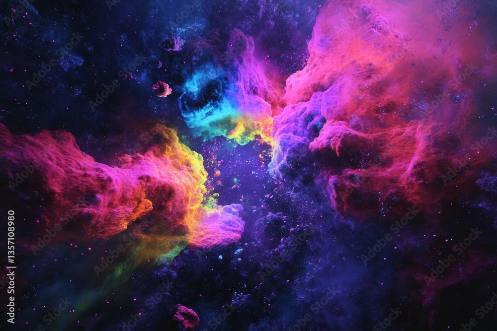 a vibrant and colorful nebula filling the dark vastness of space a vibrant and colorful nebula filling the dark vastness of space