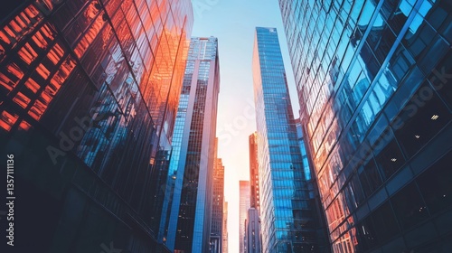 Wallpaper Mural Urban Skyline:  A Symphony of Glass and Steel at Sunset Torontodigital.ca