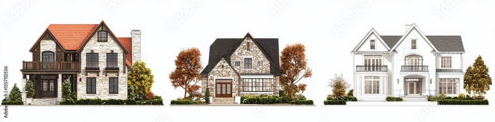 A set of png cut out elements featuring the photo of a house and its architectural building is available A set of png cut out elements featuring the photo of a house and its architectural building is available