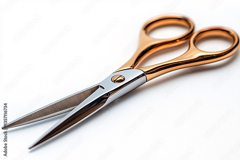 Obraz premium Elegant and Sharp Scissors with Sleek Design and Polished Finish Ideal for Craft and Office Use