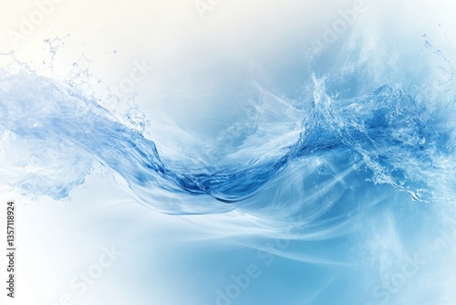 an abstract and artistic representation of flowing water in shades of blue