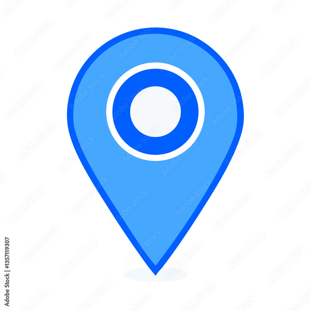 Simple Blue Map Marker Icon Isolated on White Background Simple Blue Map Marker Icon Isolated on White Background