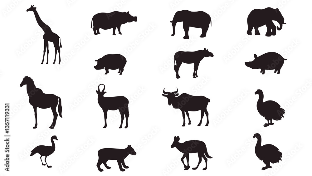 Obraz premium Animal Silhouette Collection