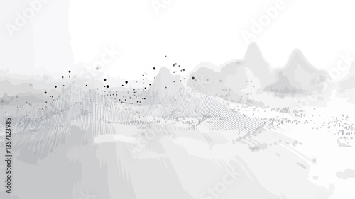 The image is a close-up shot of an abstract texture. The dominant color is white, with numerous tiny, dark gray speckles scattered throughout. The texture appears soft and slightly grainy, with