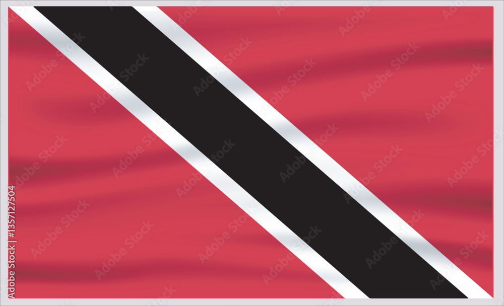 Fototapeta premium Trinidad and Tobago official flag vector with standard size and proportion. National flag emblem with accurate size and colors.