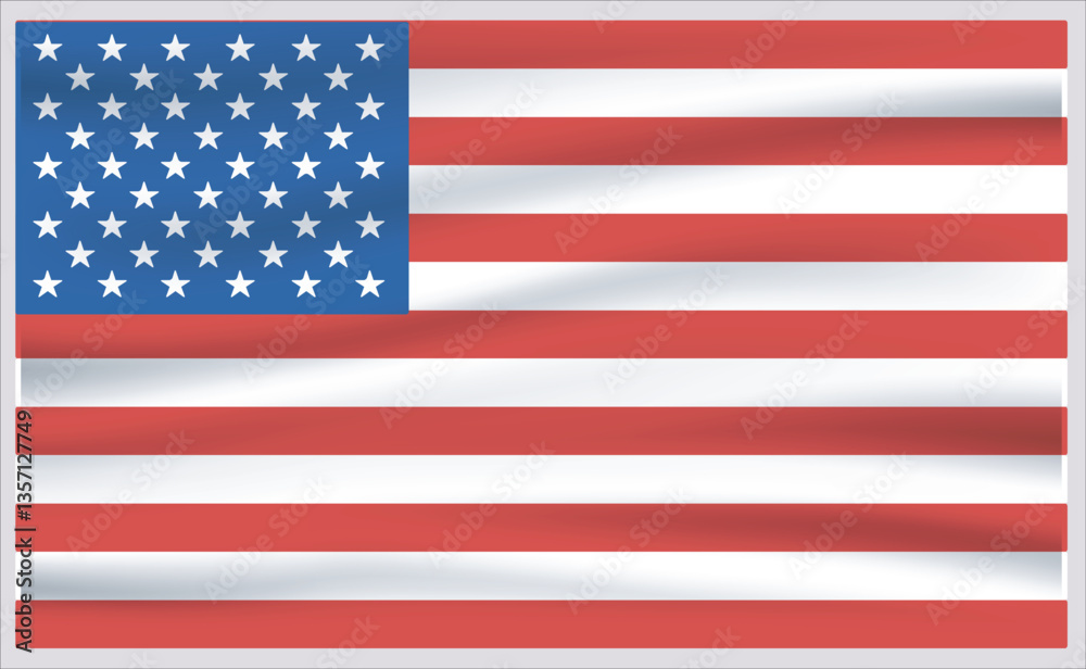 Fototapeta premium USA official flag vector with standard size and proportion. National flag emblem with accurate size and colors.