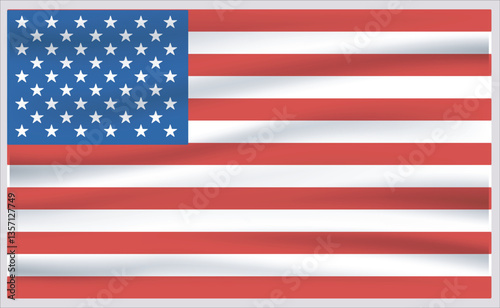 USA official flag vector with standard size and proportion. National flag emblem with accurate size and colors.