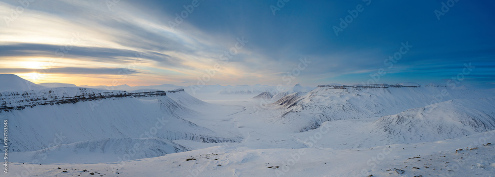 Φωτογραφία Dicksonfjorden panorama, a fjord branch of Isfjorden at Spitsbergen, Svalbard, i