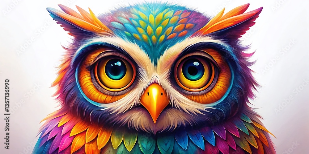 Naklejka premium Adorable Owl Coloring Page for Preschoolers: Fun Educational Activity