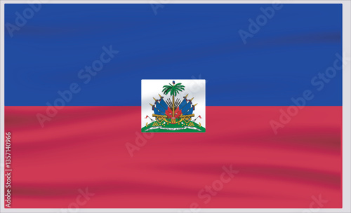 Haiti official flag vector with standard size and proportion. National flag emblem with accurate size and colors.