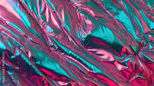A vibrant and retro-themed abstract holographic background with neon colors and 80s-inspired aesthetics, perfect for digital art or graphic design.