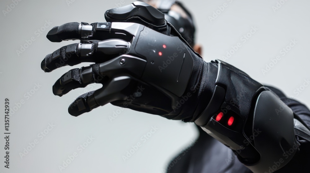 Futuristic Robotic Hand Reaching Out SciFi Cyborg Arm Closeup Futuristic Robotic Hand Reaching Out SciFi Cyborg Arm Closeup