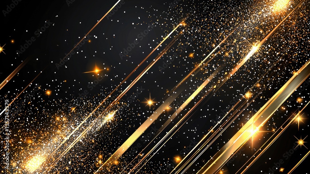 Obraz premium Halftone premium texture on deep black background with sharp diagonal light streaks